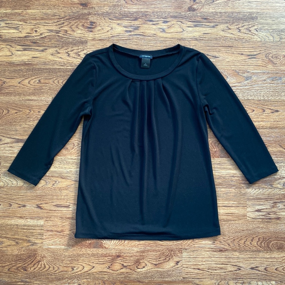 Ann Taylor Black 3/4 Sleeve Top